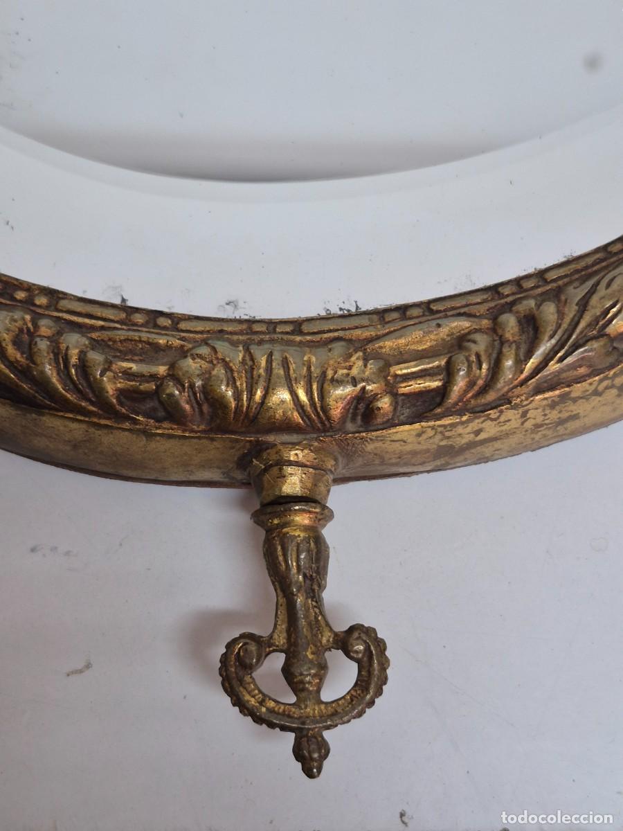 Antig&uuml;edades: Espejo Ovalado, Biselado - Bronce Cincelado - Foto 8