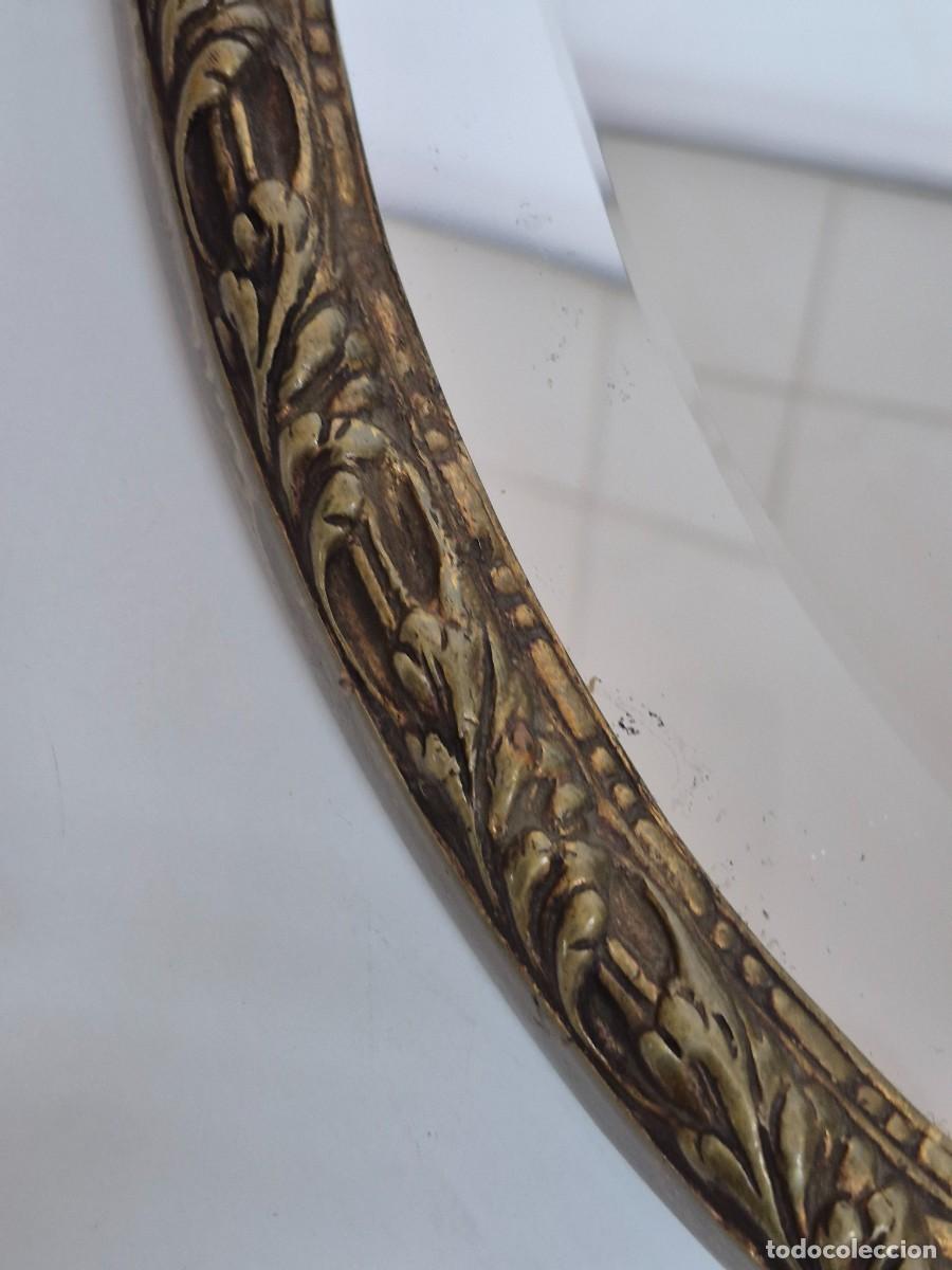 Antig&uuml;edades: Espejo Ovalado, Biselado - Bronce Cincelado - Foto 9