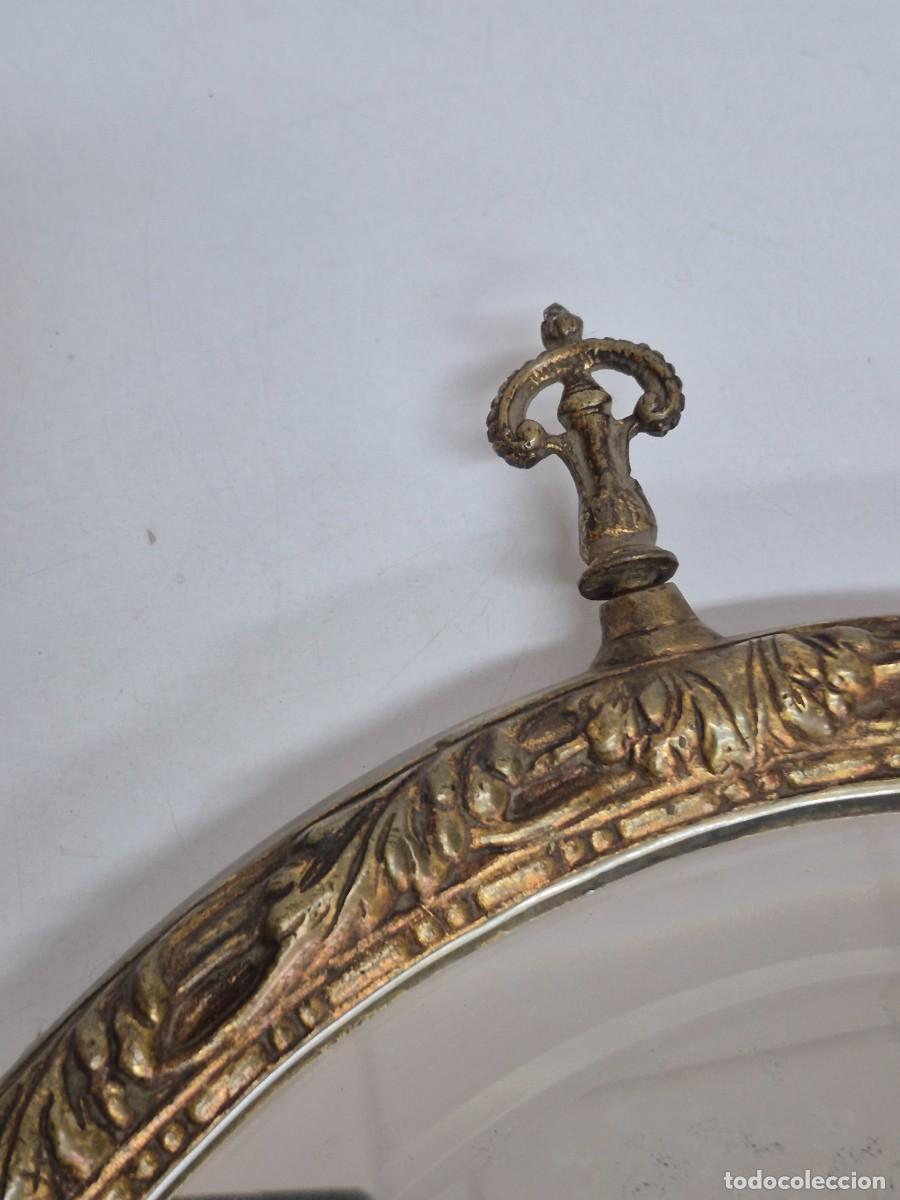 Antig&uuml;edades: Espejo Ovalado, Biselado - Bronce Cincelado - Foto 11