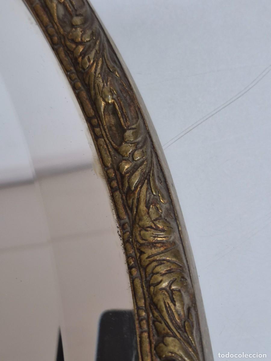 Antig&uuml;edades: Espejo Ovalado, Biselado - Bronce Cincelado - Foto 14