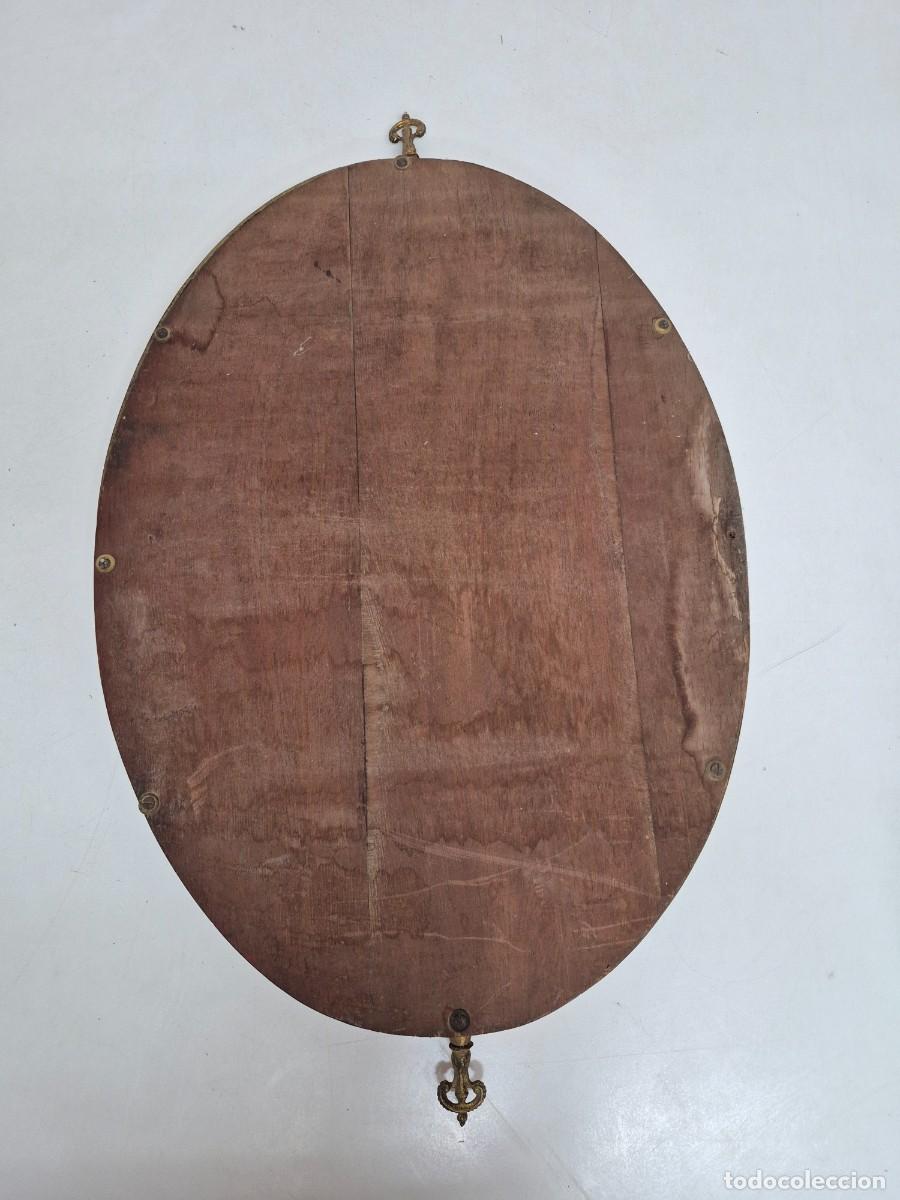Antig&uuml;edades: Espejo Ovalado, Biselado - Bronce Cincelado - Foto 18