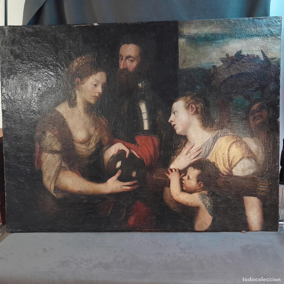 Antig&uuml;edades: A-569. COPIA DE UN TIZIANO. OLEO SOBRE LIENZO. SIGLO XVII