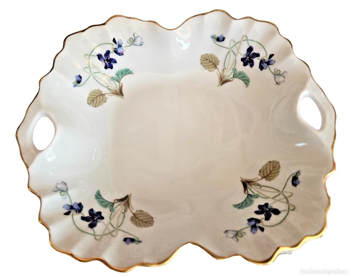 Antig&uuml;edades: VIDE POCHE PLAT AVEC ANSES AUX VIOLETTES HAVILAND LIMOGES MODELE IMPERATRICE EUGENIE