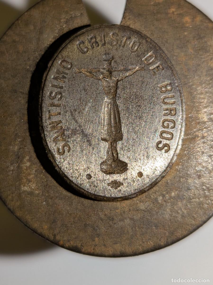 Antig&uuml;edades: CRISTO DE BURGOS CU&Ntilde;O DE ACERO SIGLO XIX PARA HACER MEDALLAS