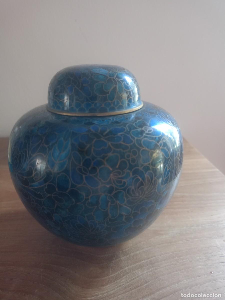 Antig&uuml;edades: JARR&Oacute;N O URNA DECORATIVA. ESMALTE CLOISONN&Eacute;. CHINA. IMPECABLE