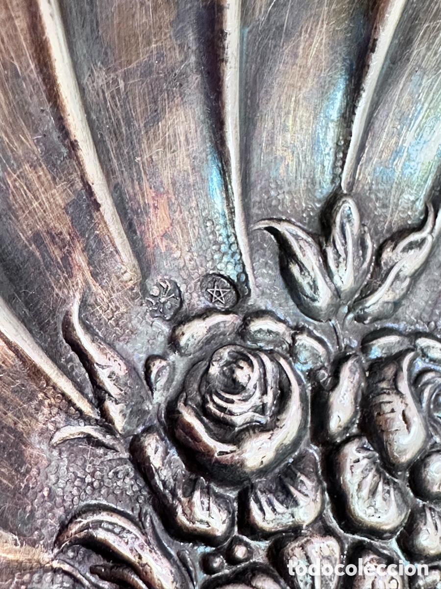 Antig&uuml;edades: Bandeja antigua de plata estrella