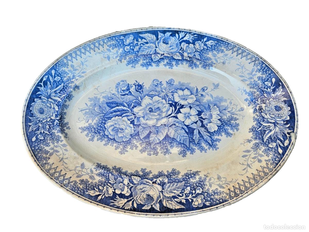 Antig&uuml;edades: PLAT TERRE DE FER U & C SARREGUEMINES MODELE JARDINIERE AUCUN ECLAT NI FELE 36CM
