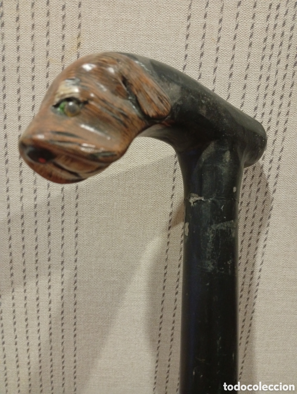 Antig&uuml;edades: Bast&oacute;n de madera con mango tallado. - Foto 2