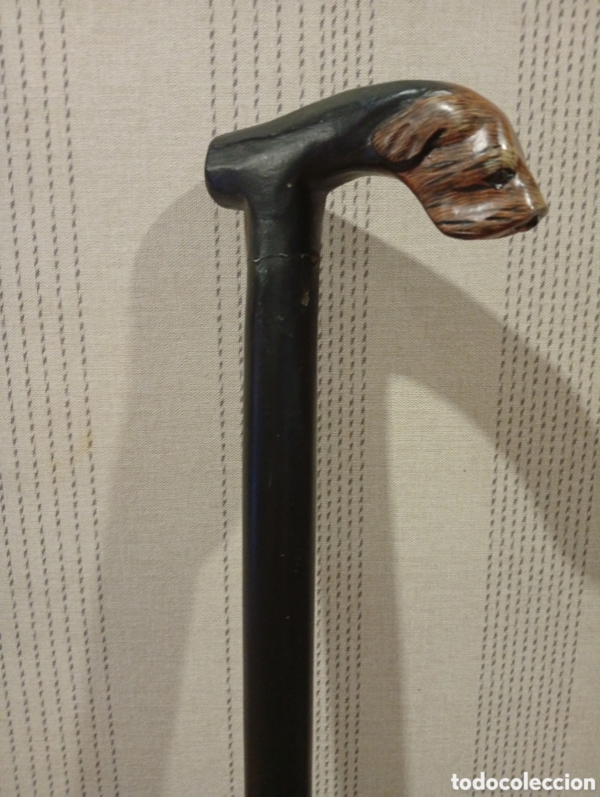 Antig&uuml;edades: Bast&oacute;n de madera con mango tallado. - Foto 3