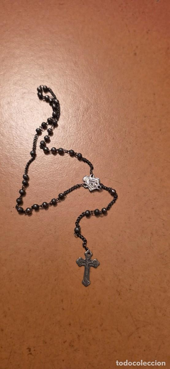 Antig&uuml;edades: Precioso peque&ntilde;o rosario plata muy antiguo