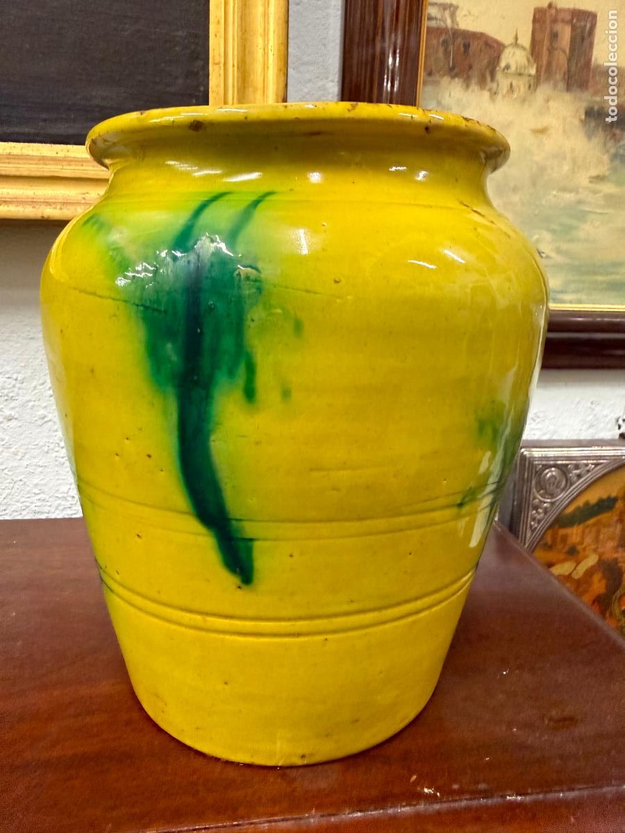 Antig&uuml;edades: ANTIGUA ORZA CERAMICA VIDRIADA - MEDIDA 26 CM