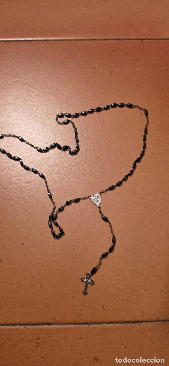 Antig&uuml;edades: Precioso rosario azabache o similar y plata muy antiguo