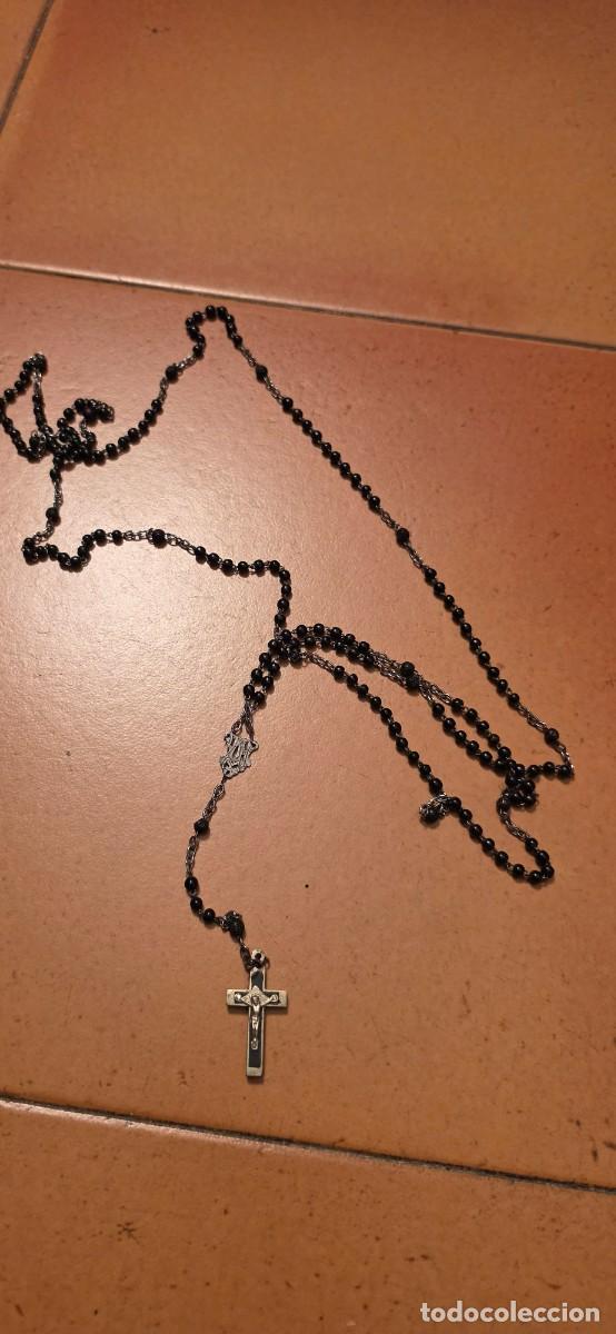 Antig&uuml;edades: Precioso y enorme rosario onix y plata muy antiguo
