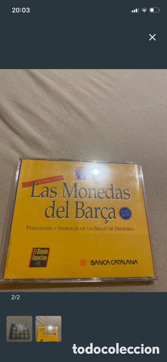 Antig&uuml;edades: Coleccion monedas FC Barcelona plata de ley