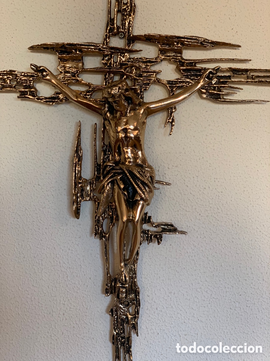 Antig&uuml;edades: cristo de bronce grande de gran formato &ndash; 72 x 58 cm &ndash; crucifijo pieza escult&oacute;rica