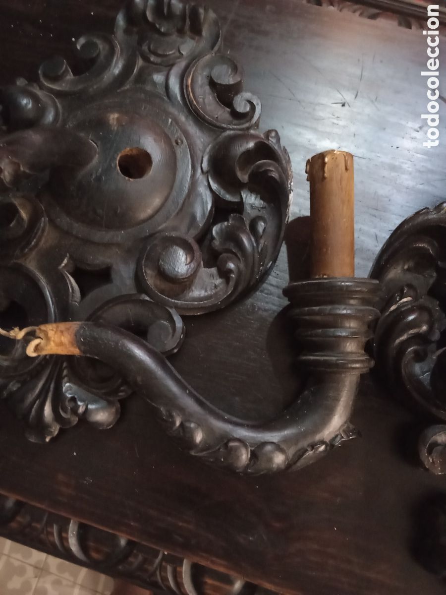 Antig&uuml;edades: Apliques antiguos de madera - Foto 3