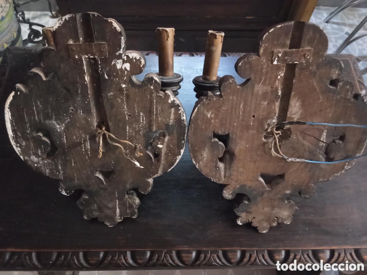 Antig&uuml;edades: Apliques antiguos de madera - Foto 5