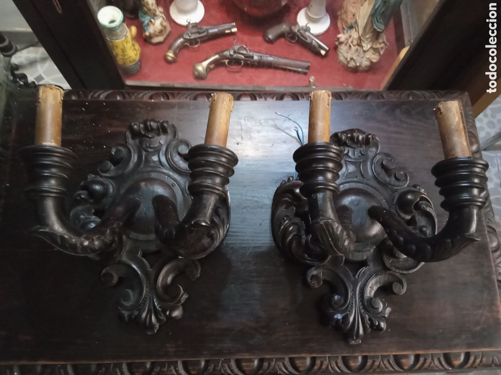 Antig&uuml;edades: Apliques antiguos de madera - Foto 10