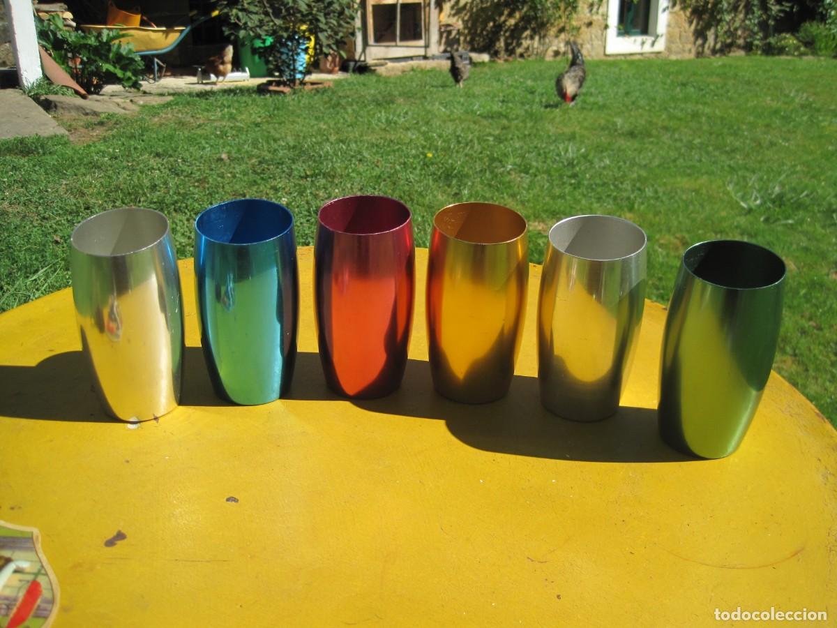 Antig&uuml;edades: FANT&Aacute;STICO JUEGO DE VASOS DE ALUMINIO ANODIZADO MMM - MANUFACTURAS MET&Aacute;LICAS MADRILE&Ntilde;AS