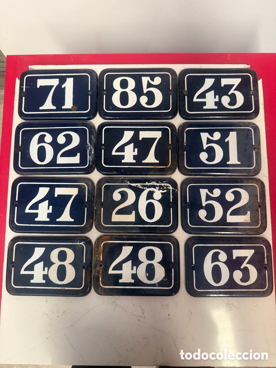 Antig&uuml;edades: Placas Antiguas Esmaltadas - N&uacute;meros Vintage