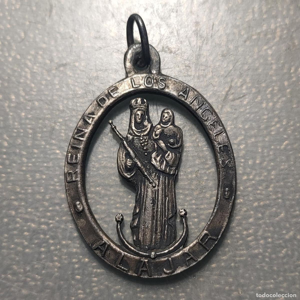 Antig&uuml;edades: MEDALLA RELIGIOSA ALAJAR HUELVA REINA DE LOS ANGELES PATRONA DE ALAJAR