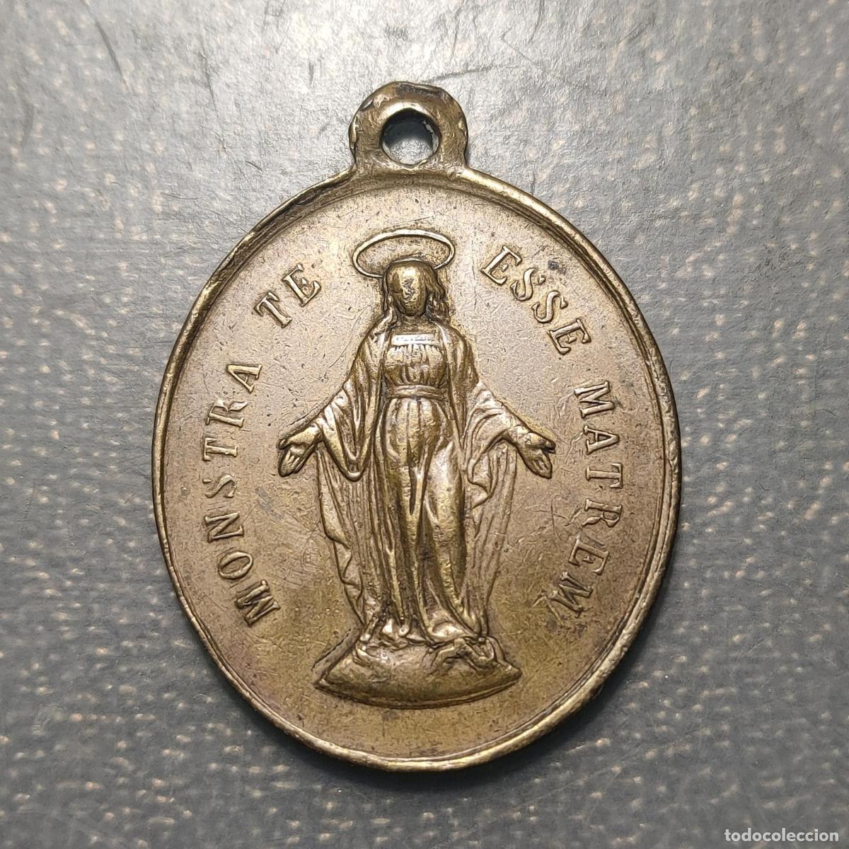 Antig&uuml;edades: MEDALLA RELIGIOSA VALENCIA SIGLO XIX HIJAS DE MARIA INMACULADA CONCEPCION FLORES