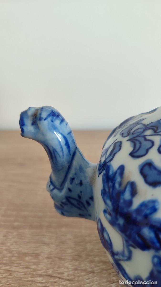 Antig&uuml;edades: Tetera china drag&oacute;n sello con doble c&iacute;rculo azul - Foto 4