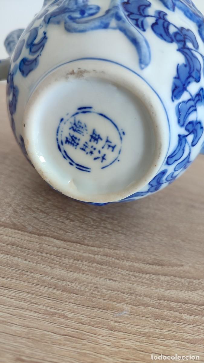 Antig&uuml;edades: Tetera china drag&oacute;n sello con doble c&iacute;rculo azul - Foto 9