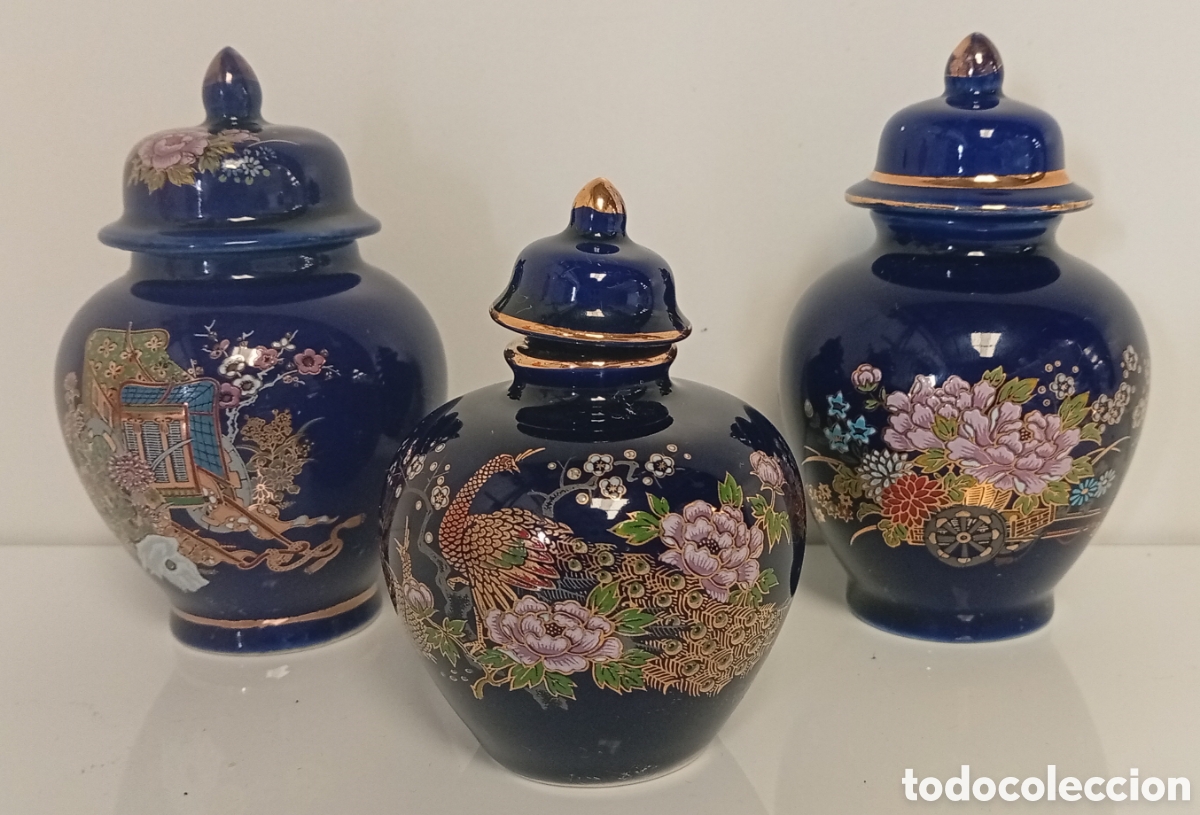 Antig&uuml;edades: JARRONES DE PORCELANA JAPONESA SATSUMA