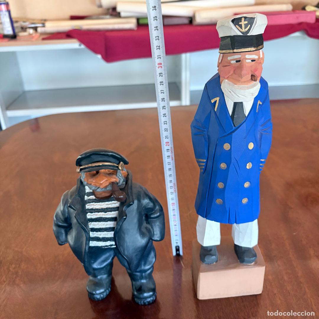 Antig&uuml;edades: Lote figuras n&aacute;uticas capit&aacute;n y marinero