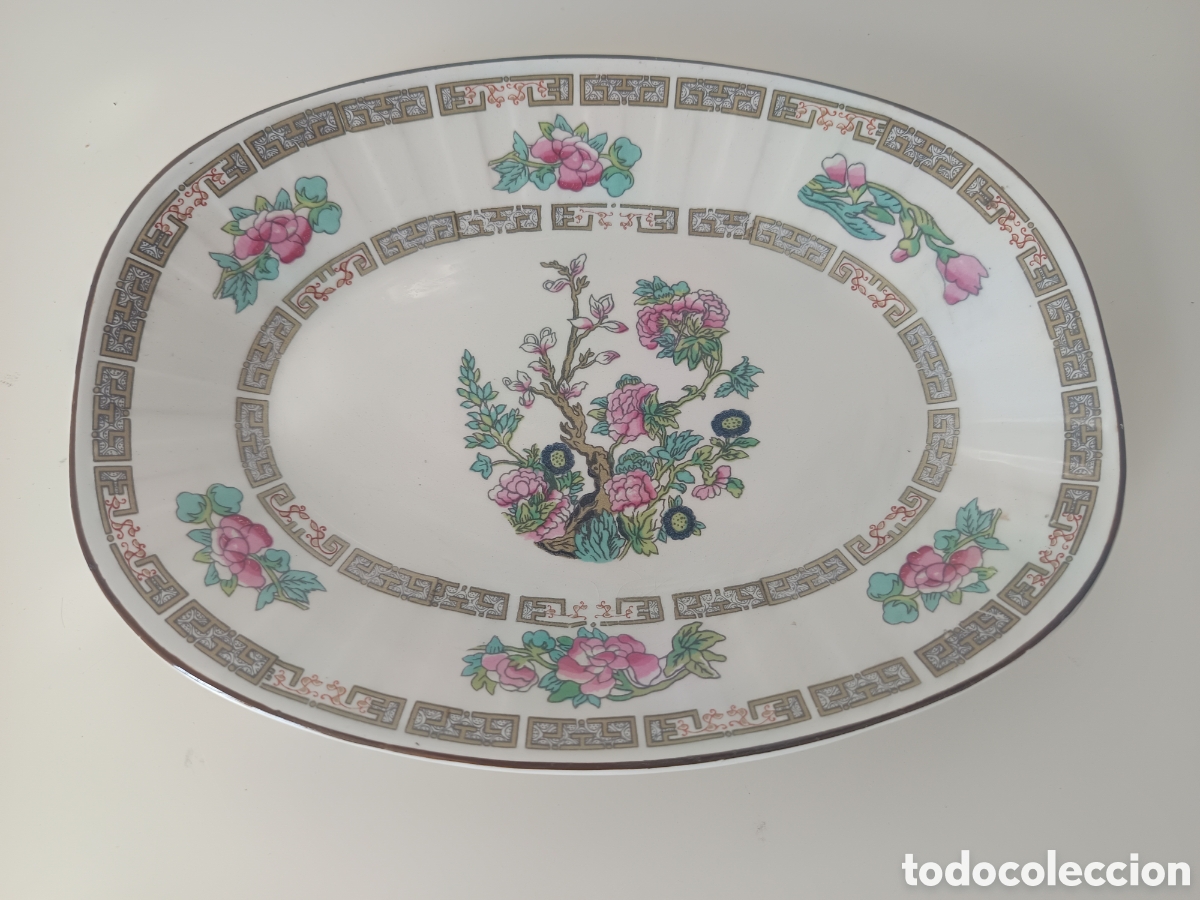 Antig&uuml;edades: Antigua entremesera Pontesa porcelana motivo oriental