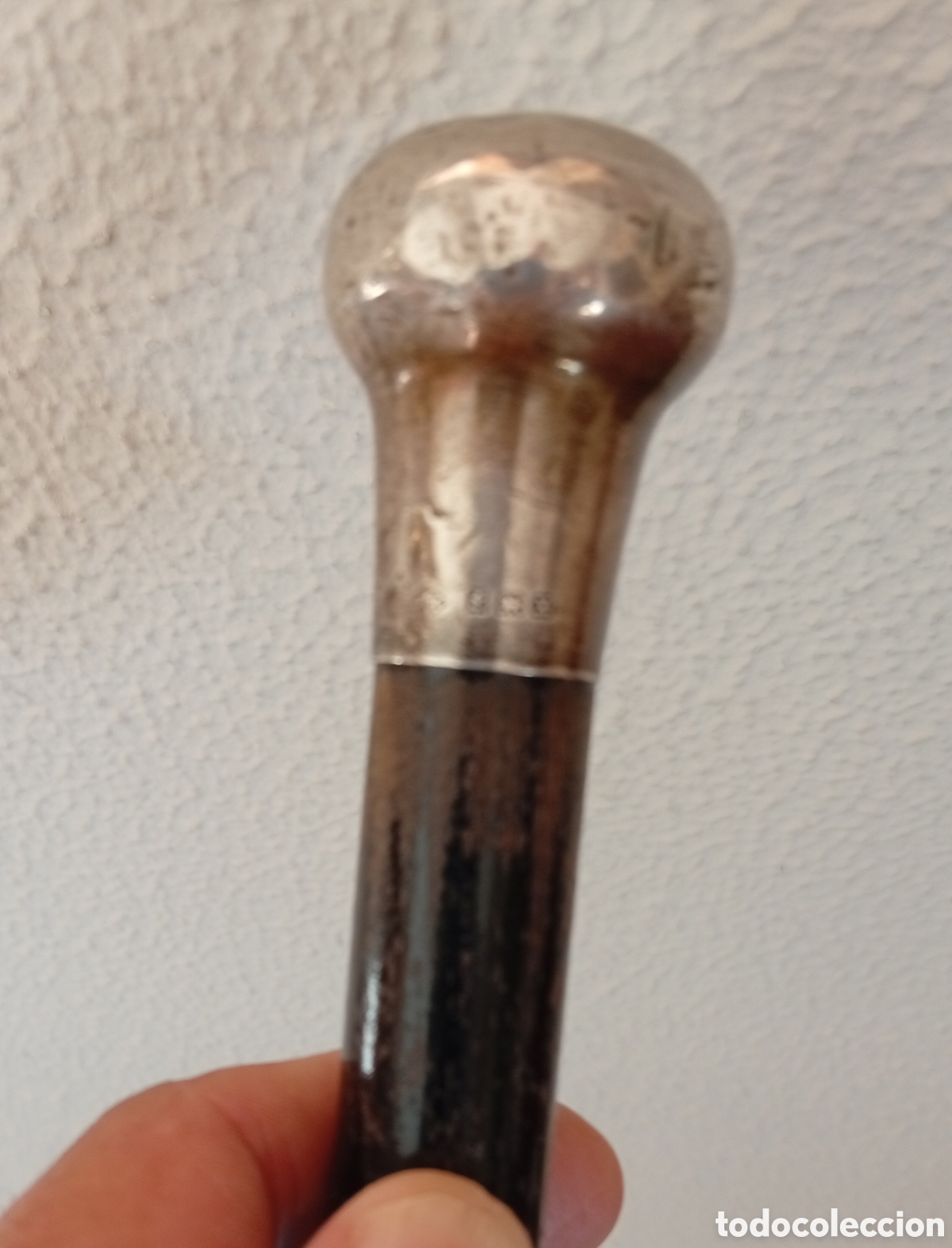 Antig&uuml;edades: Antiguo bonito baston ingles de Dandy madera ex&oacute;tica y empu&ntilde;adura de plata con contrastes