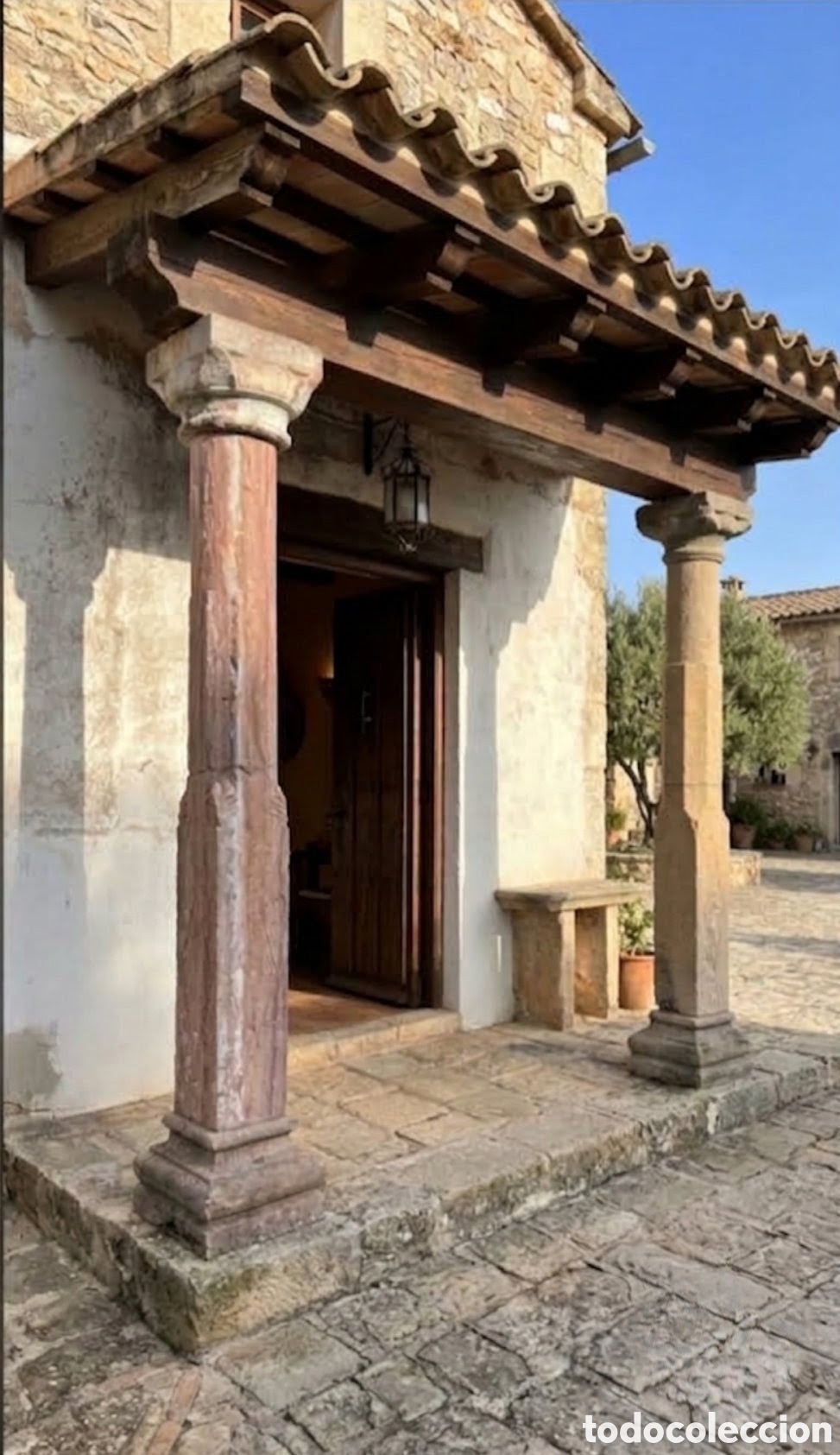 Antig&uuml;edades: ​Exclusiva pareja de columnas antiguas de piedra labrada - Elemento arquitect&oacute;nico / Jard&iacute;n y Fincas
