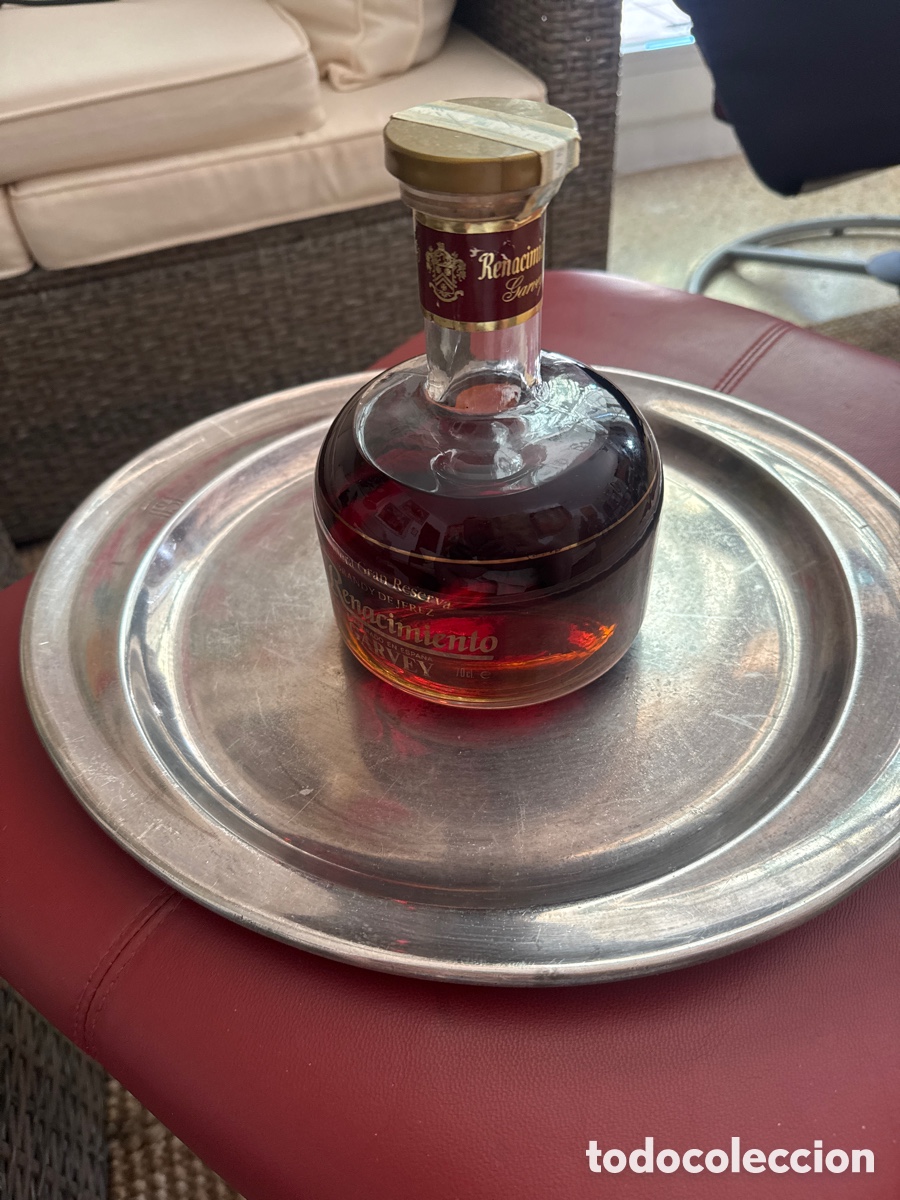 Antig&uuml;edades: Hotel Princesa Sofia bandeja, + Botella Brandy Garbey Renacimiento de lis 90