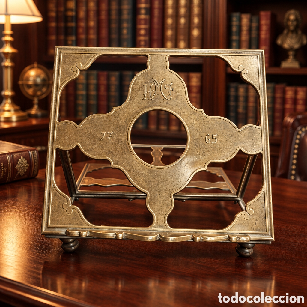 Antig&uuml;edades: ATRIL DE MESA METAL DORADO, MODELO CL&Aacute;SICO GRADUABLE