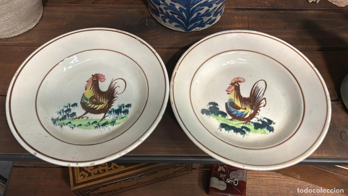 Antig&uuml;edades: PLATOS ANTIGUOS PAREJA DE MANISES DEL GALLO