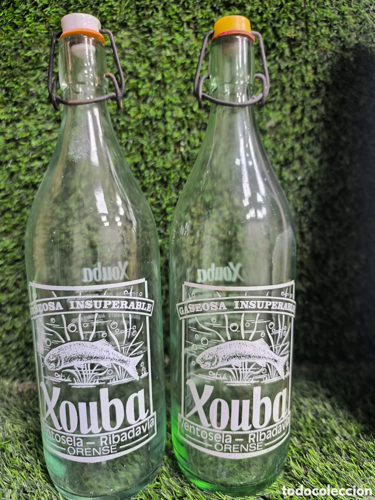 Antig&uuml;edades: Lote de botellas de gaseosa antiguas