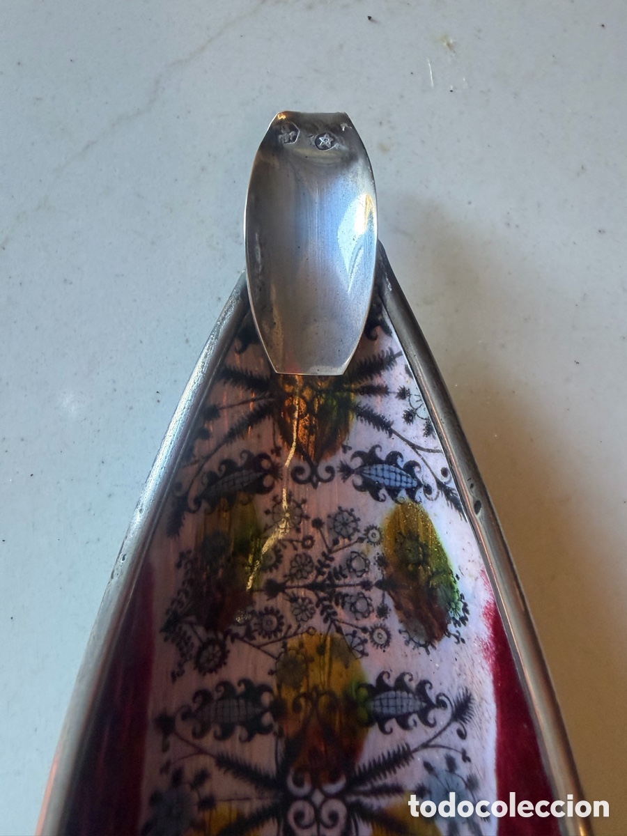 Antig&uuml;edades: Cenicero antiguo plata y esmalte - Foto 3