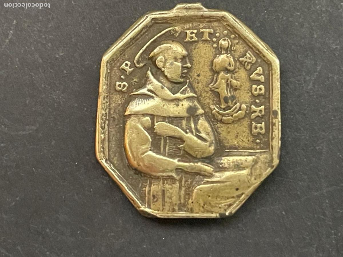 Antig&uuml;edades: MEDALLA OCTAGONAL EN BRONCE S.XVIII - SAN FRANCESCO - Foto 2