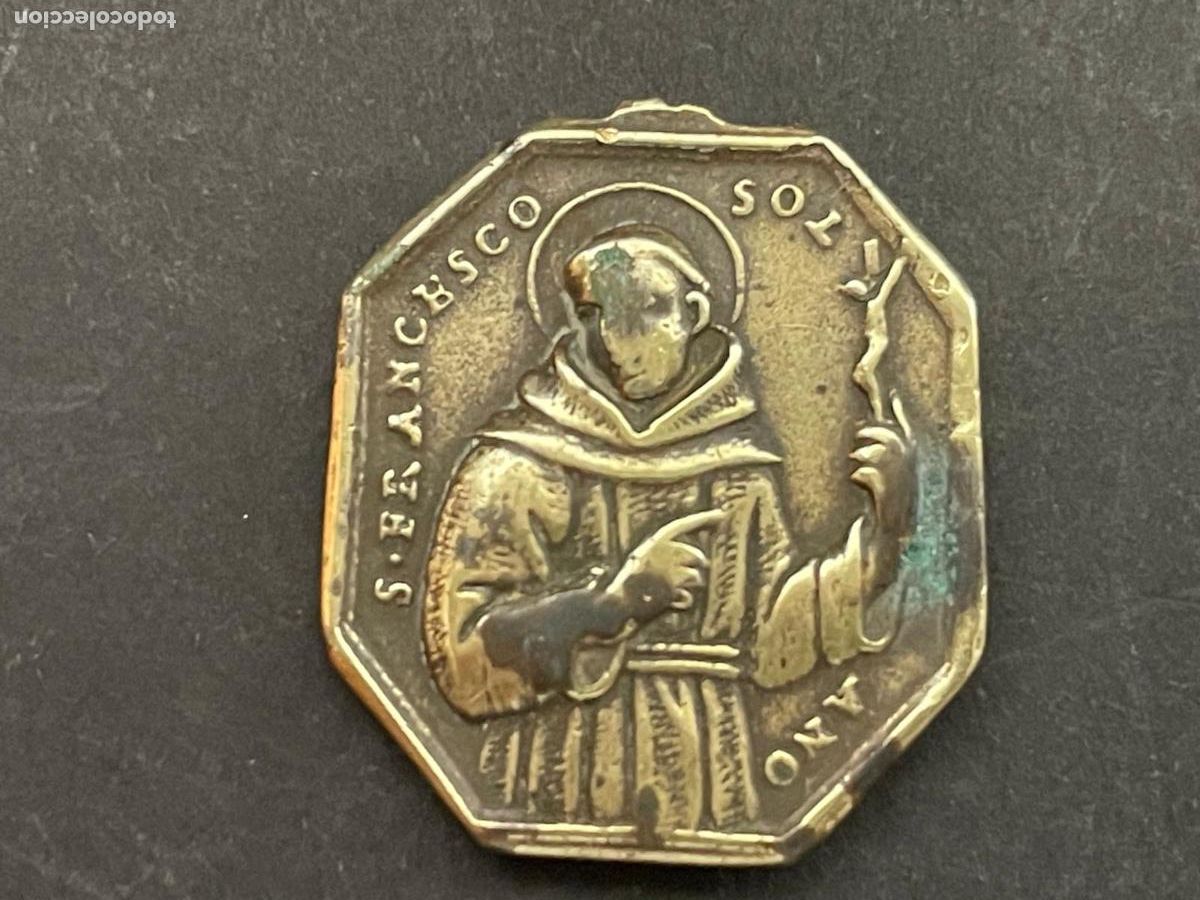 Antiquit&auml;ten: MEDALLA OCTAGONAL EN BRONCE S.XVIII - SAN FRANCESCO