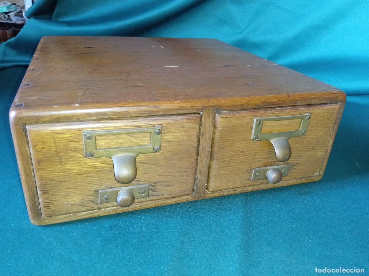 Antig&uuml;edades: Antiguo ARCHIVADOR, FICHERO de Madera ,dos Cajones.