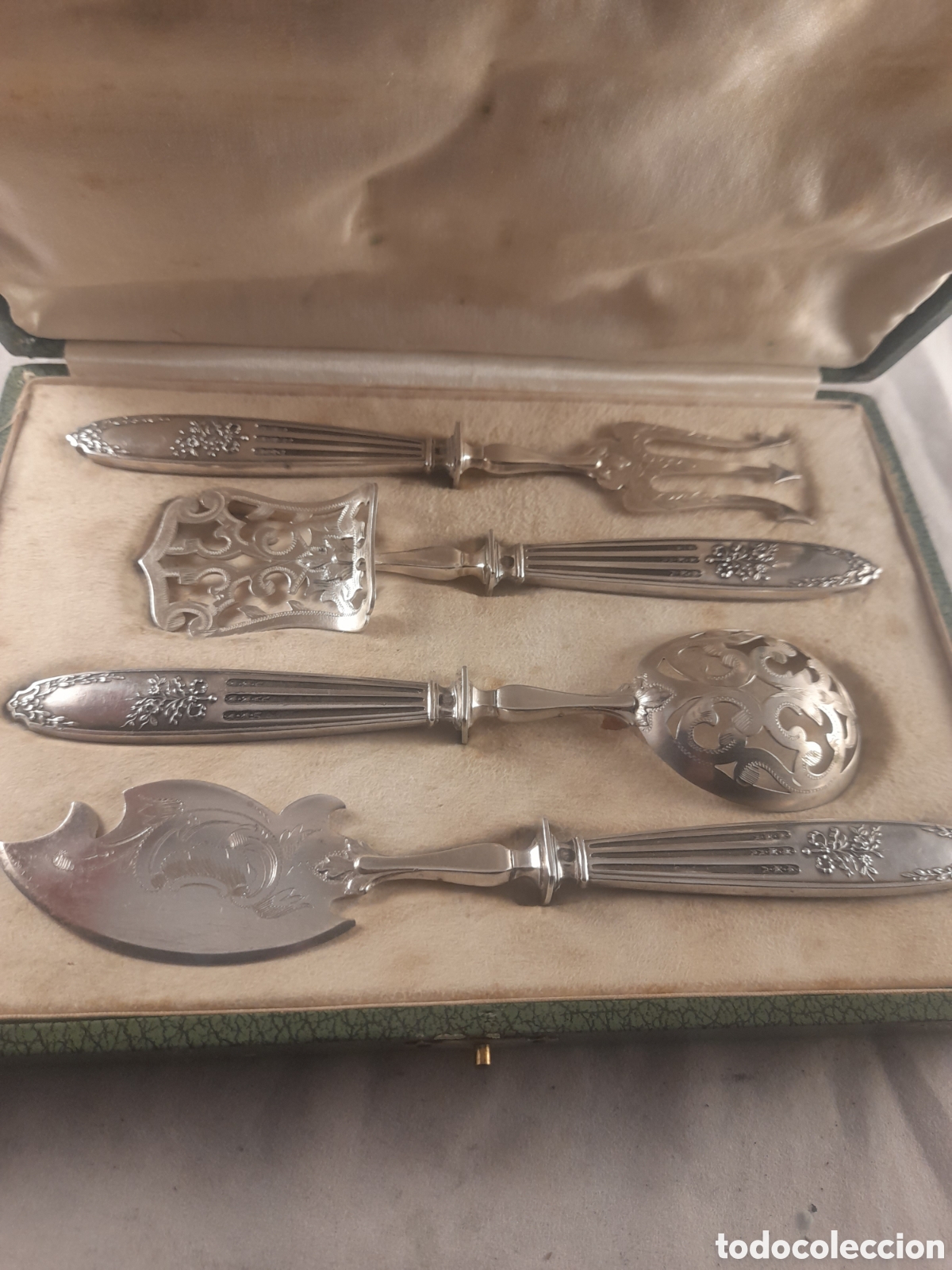Antig&uuml;edades: Juego de servir antiguo de plata - Foto 2