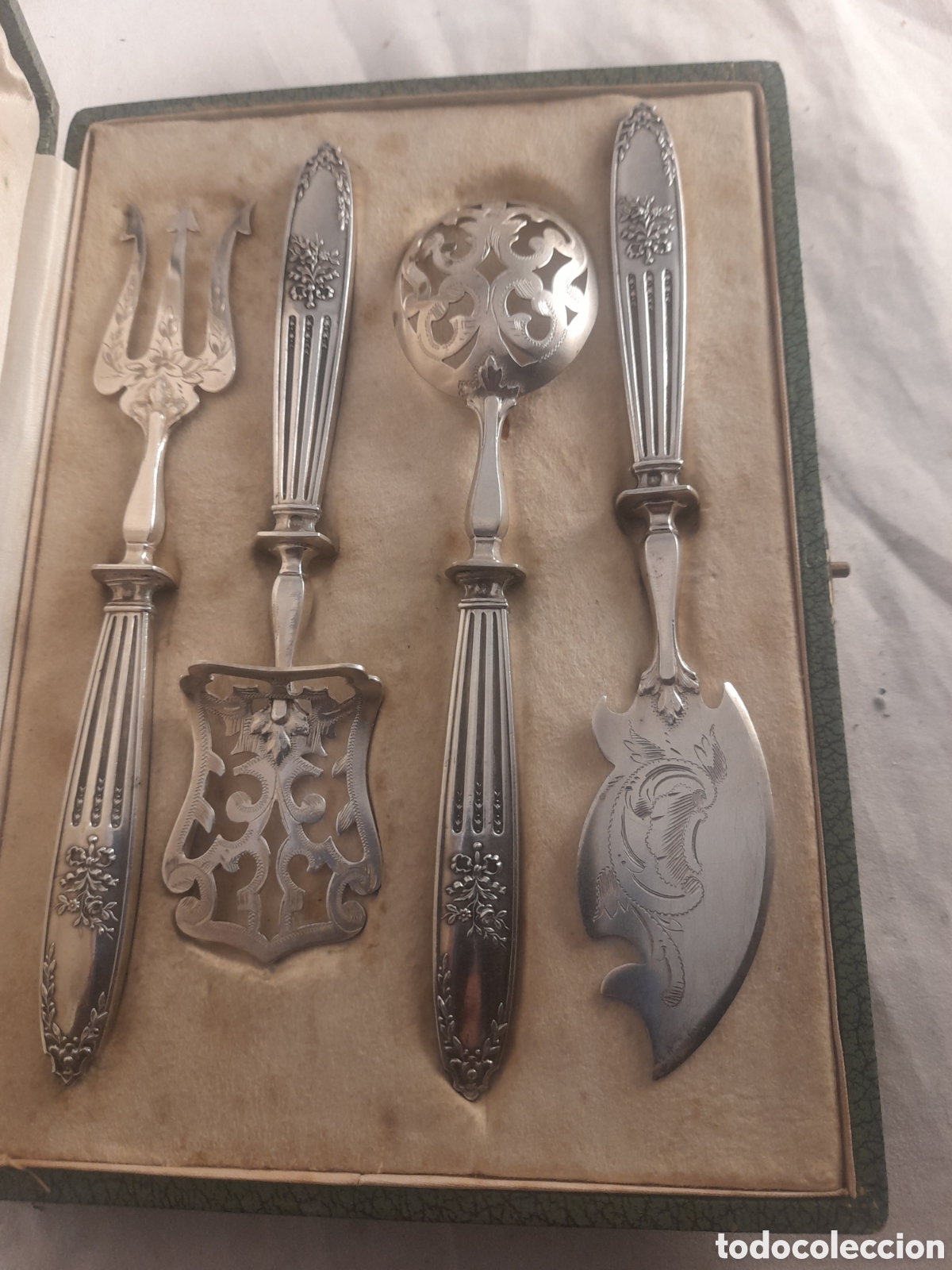Antig&uuml;edades: Juego de servir antiguo de plata - Foto 3