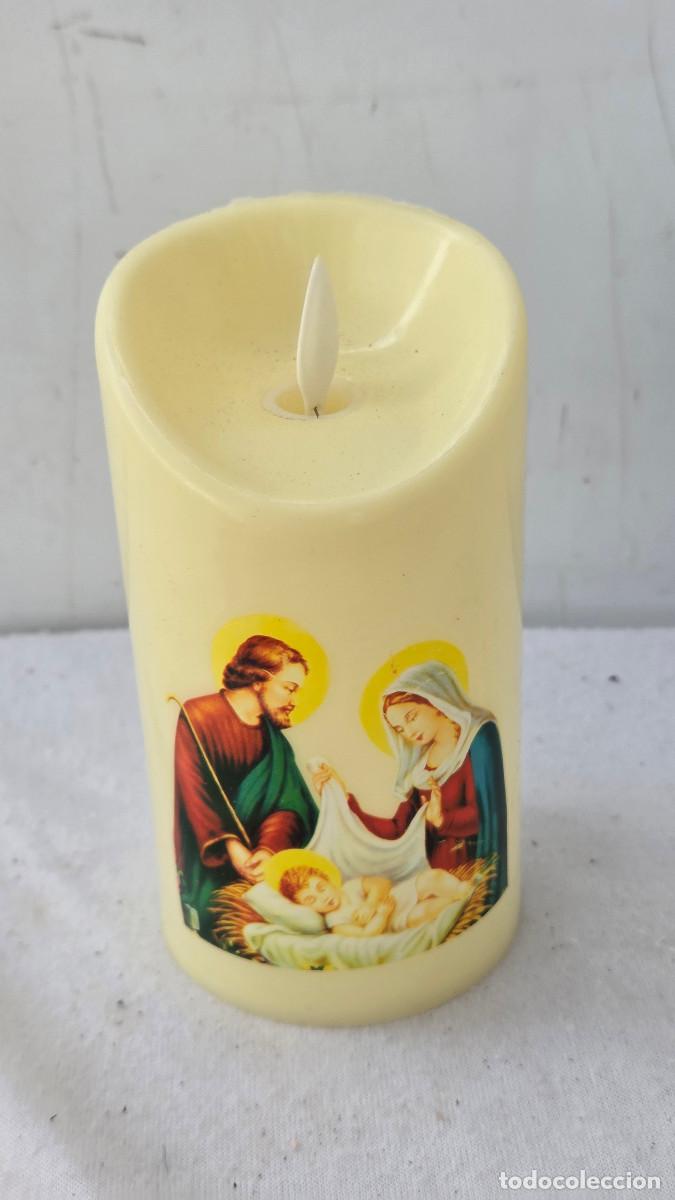 Antig&uuml;edades: vela religiosa crilica con luz
