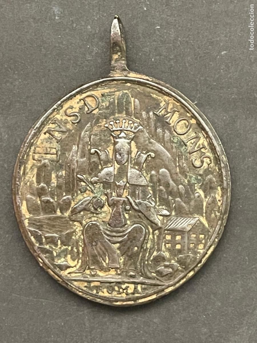 Antiquit&eacute;s: MEDALLA DE BRONCE DE NUESTRA SE&Ntilde;ORA DE MONTSERRAT Y SAN BENITO - ROMA - SIGLO XVIII