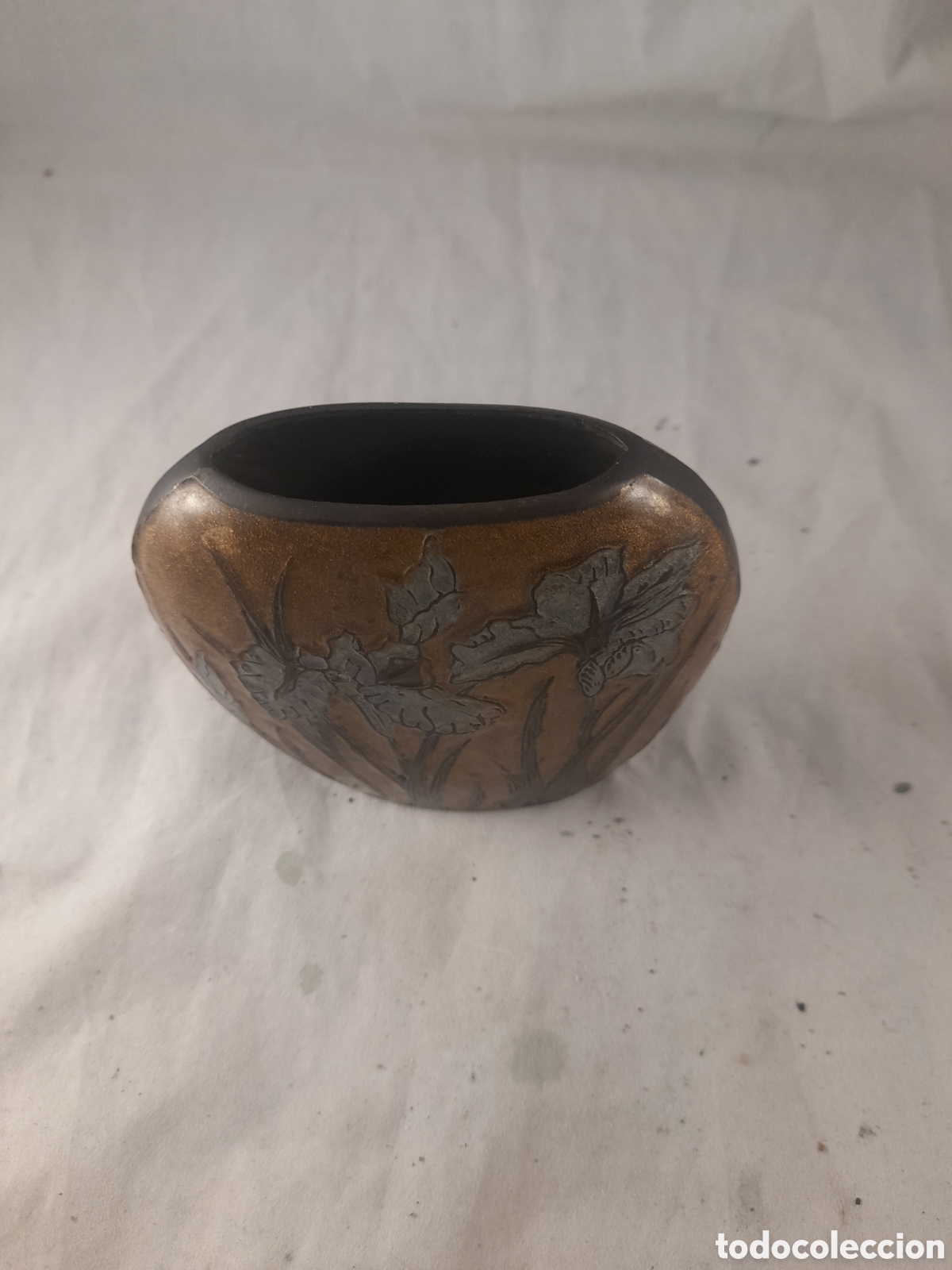 Antig&uuml;edades: Jarron con esmalte floral - Foto 2