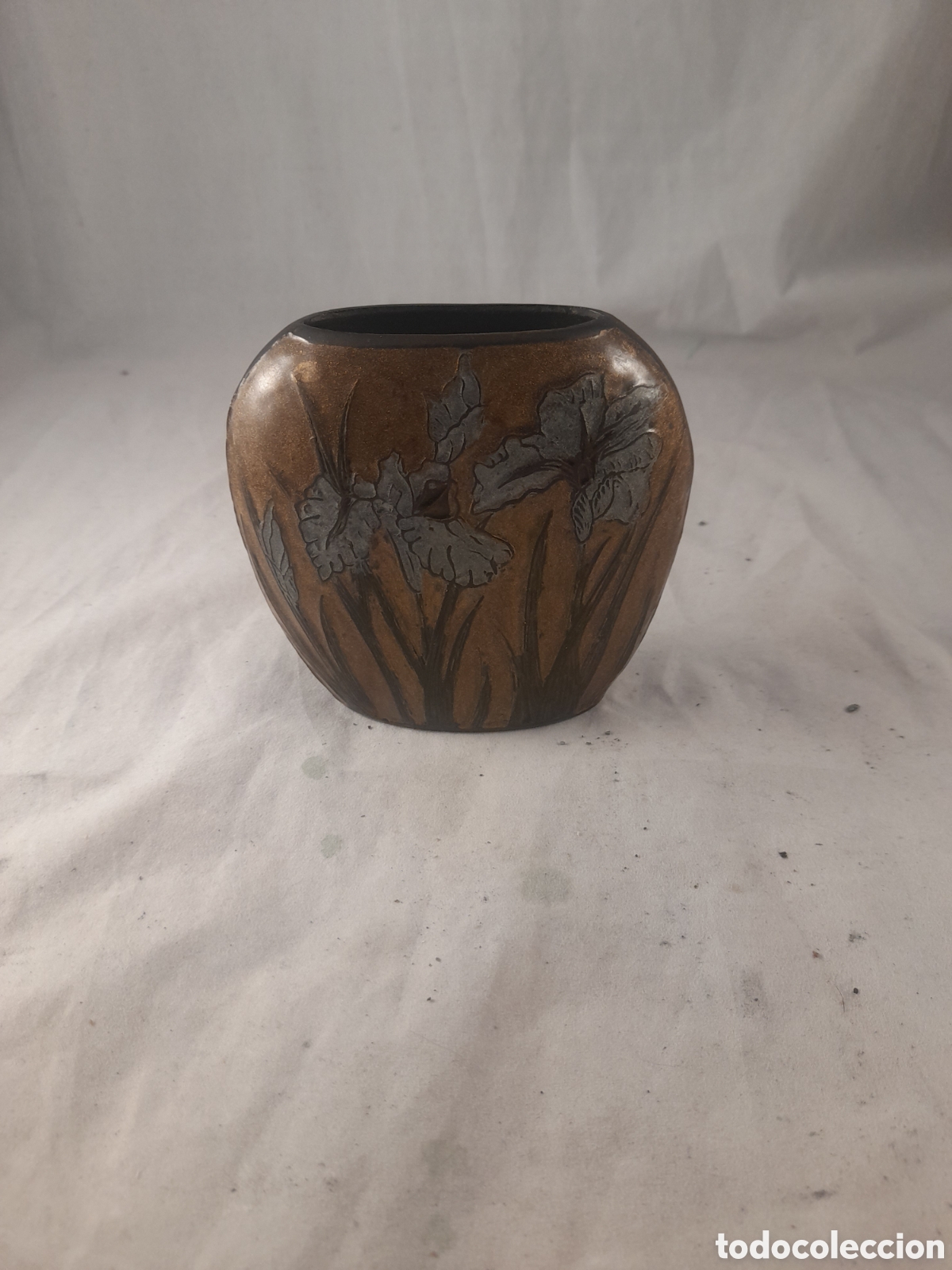 Antig&uuml;edades: Jarron con esmalte floral - Foto 1