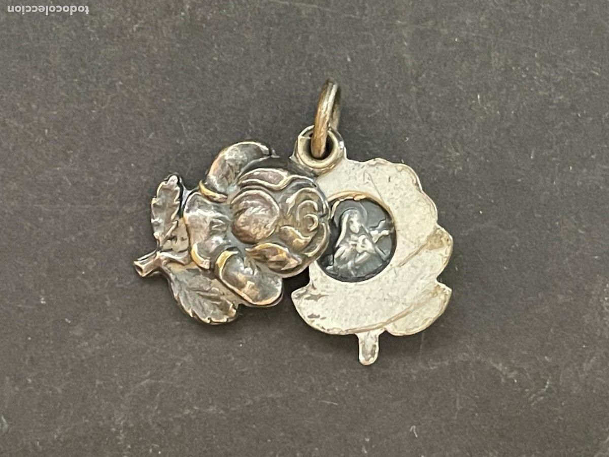 Antiquit&eacute;s: MEDALLA RELICARIO EN PLATA - STA ROSA DE LIMA