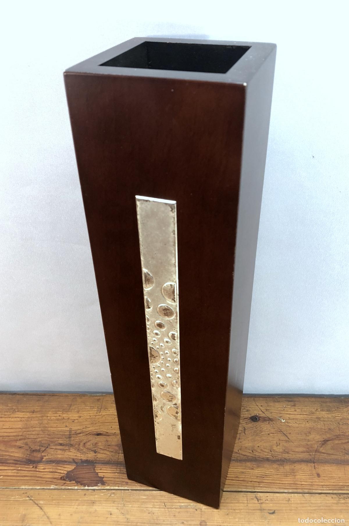 Antig&uuml;edades: Gran Jarr&oacute;n florero decorativo de la firma CAMBAU &middot; Madera y Plata 925 &middot;