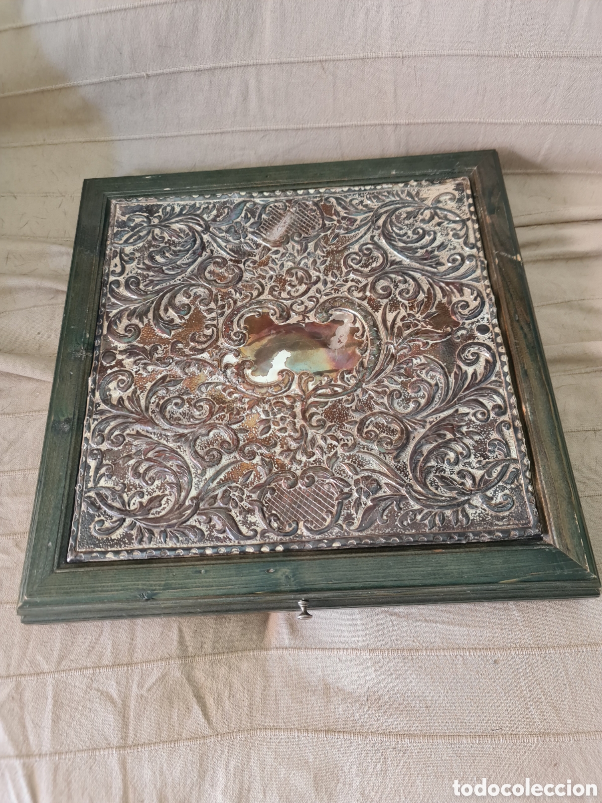 Antig&uuml;edades: Caja / Arqueta colecci&oacute;n en madera y plata